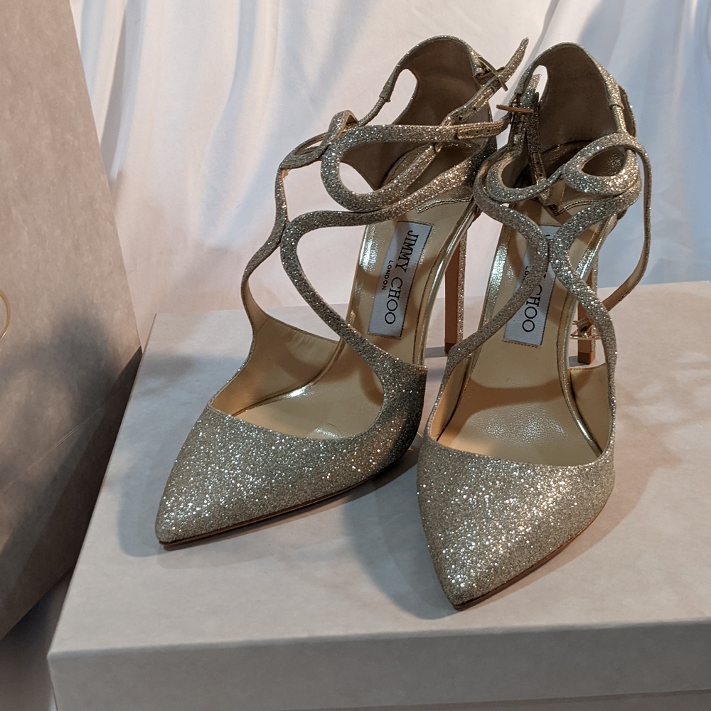 Jimmy choo Full Inclusion gold sparkle heels - Picture 6 of 10